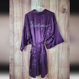 Purple Satin Bridesmaid Robe
